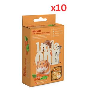 Little One Biscuits With Dried Carrot And Spinach For Small Animals 5x7g (Pack Of 10)