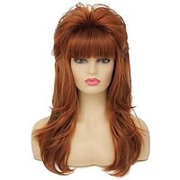 80s Women Mullet Wig Long Wavy Ginger Bouffant Synthetic Hair wigs for Married Housewife Vintage Costume or Halloween Party miniinthebox