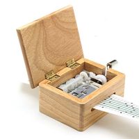 DIY Hand-cranked Music Box Wooden Box With Hole Puncher And Paper Tapes Birthday Gift Present