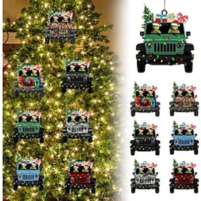 Grinch Christmas Decorations - Grinch Christmas Tree Decorations, 2D Acrylic Flat Xmas Tree Hanging Xmas Thief Printed The Grinch Christmas Decor, Funny for Family Friends Lightinthebox