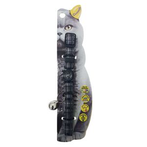 Swooosh Flying Lines Plain Grid Safe Cat Collar - Grey