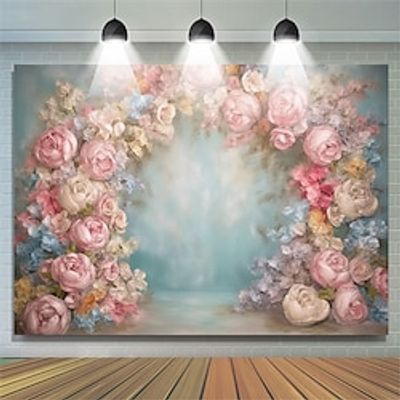 1pc Background Cloth Floral Party Decoration Home Background Wedding Wall Decoration Hanging Cloth Studio Photo Photo Background Banner Lightinthebox