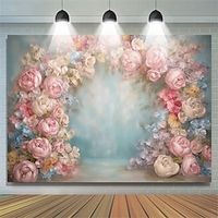 1pc Background Cloth Floral Party Decoration Home Background Wedding Wall Decoration Hanging Cloth Studio Photo Photo Background Banner Lightinthebox - thumbnail