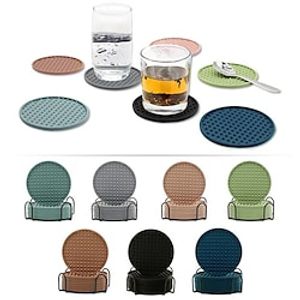 Coasters for Drinks, Silicone Coasters 1 PC, Cup Mat- Deep Tray - Non-Slip Base  Non-Stick, Coasters for Prevents Furniture and Tabletop Damages Lightinthebox