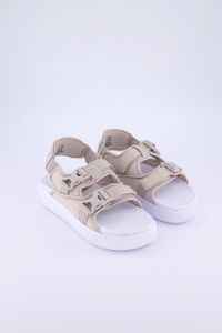 Womens Platform YLM 19 Sandal  Silver Gray/White