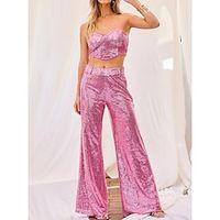 Two Piece Jumpsuits Homecoming Dresses Sparkle  Shine Dress Party Wear Floor Length Sleeveless Strapless Sequined with Sequin 2023 Lightinthebox - thumbnail