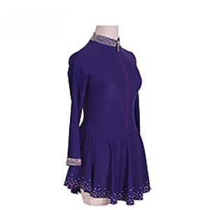 Figure Skating Dress Women's Girls' Ice Skating Dress Royal Blue Glitter Spandex High Elasticity Training Skating Wear Crystal  Rhinestone Long Sleeve Ice Skating Winter Sports Figure Skating  Kids Lightinthebox