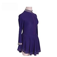 Figure Skating Dress Women's Girls' Ice Skating Dress Royal Blue Glitter Spandex High Elasticity Training Skating Wear Crystal  Rhinestone Long Sleeve Ice Skating Winter Sports Figure Skating  Kids Lightinthebox - thumbnail