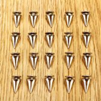 100PCS 10mm*7mm Silver Metal Bullet Studs Cone - thumbnail