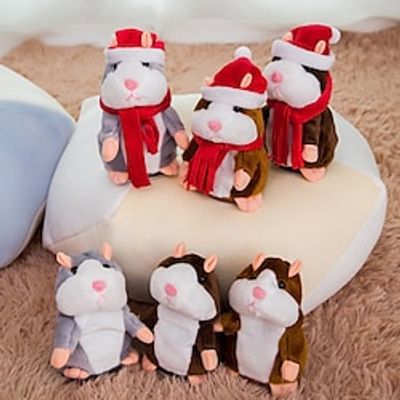 Talking Hamster Plush Toy, Repeat What You Say Funny Kids Stuffed Toys, Talking Record Plush Interactive Toys Christmas/Halloween/Thanksgiving Gift miniinthebox