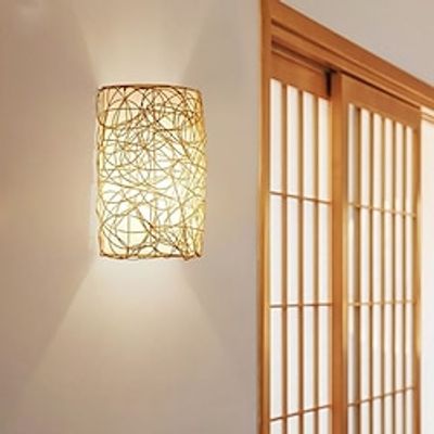 Modern Wall Sconces Rattan Wall Sconce Indoor Wall Lamp Farmhouse Wall Light for Living Room Dining Room Study Bedroom Bathroom Stairs Lightinthebox