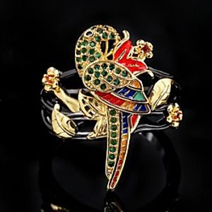 Ring AAA Cubic Zirconia Vintage Style Black Brass Bird Flower Ball Artistic Asian Folk Style 1pc 6 7 8 9 10  Women's Lightinthebox