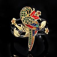 Ring AAA Cubic Zirconia Vintage Style Black Brass Bird Flower Ball Artistic Asian Folk Style 1pc 6 7 8 9 10  Women's Lightinthebox - thumbnail