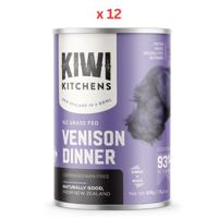 Kiwi Kitchens Grass Fed Venison Dinner Canned Wet Dog Food 375G (Pack Of 12)