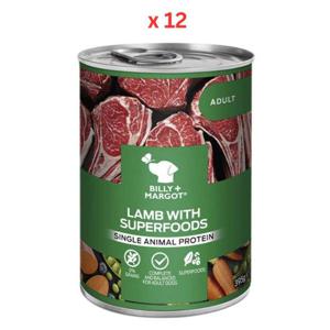 Billy & Margot Lamb With Superfoods Adult Canned Wet Dog Food 395G (Pack Of 12)