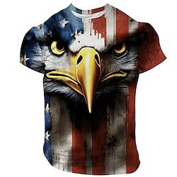 American US Flag Eagle Fashion Daily Designer Men's 3D Print T shirt Tee Party American Independence Day T shirt Red Blue Short Sleeve Crew Neck Shirt Summer Spring Clothing Apparel S M L XL XXL XXXL Lightinthebox