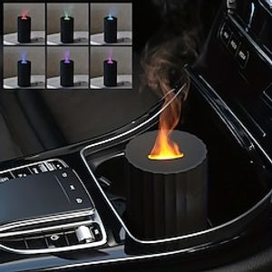 (Excluding Aromatherapy Oil)Car Aromatherapy Experience with this Flame LED Light Diffuser Humidifier Air Purifier miniinthebox