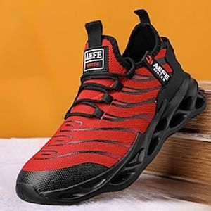 Men's Sneakers Flyknit Shoes Running Walking Sporty Casual Outdoor Daily Knit Tissage Volant Breathable Height Increasing Lace-up Black Red Grey Spring Fall Lightinthebox
