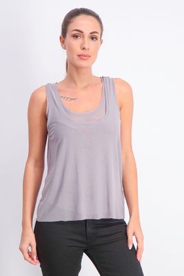 Womens Sleeveless Top Grey Womens Sleeveless Top Grey