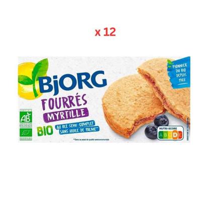 Bjorg Fourres Myrtille Biscuits With Blueberry 12X175G