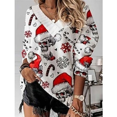 Women's Ugly Christmas Sweater Pullover Sweater Jumper Christmas Sweaters Crew Neck Ribbed Knit Acrylic Knitted Fall Winter Regular Outdoor Xmas Daily Stylish Casual Soft Long Sleeve Snowman Lightinthebox
