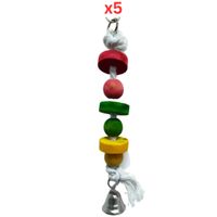 Pets Club Natural Wooden Bird Toy H-26 Cm, W-3 Cm (Pack of 5)