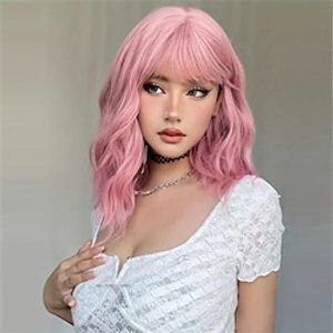 Smooth and Stylish Green Wavy Hair Wig with Bangs - Perfect for Any Occasion Lightinthebox