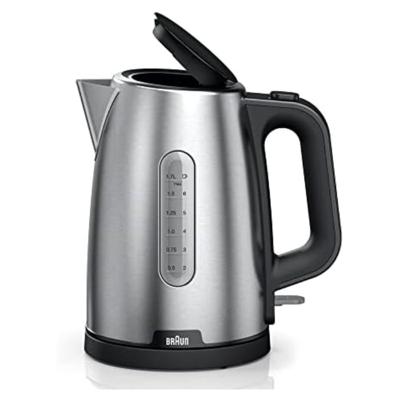 Braun WK 1500 BK PurShine Water kettle, 2200 Watts, 1.7L Capacity, Black, Stainless Steel