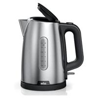 Braun WK 1500 BK PurShine Water kettle, 2200 Watts, 1.7L Capacity, Black, Stainless Steel