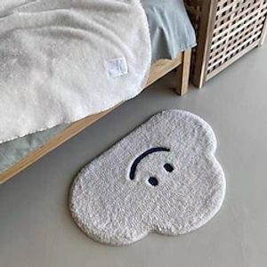 Ins Niche Creative Cloud Pattern Creative Decoration Carpet White Modern Minimalist Room Layout Floor Mat miniinthebox