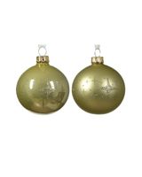 Kaemingk Decoris 6cm Bauble Glass Enamel Matt Star Border Assorted 1 Piece