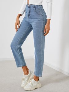 Side Pockets High-Waisted Jeans