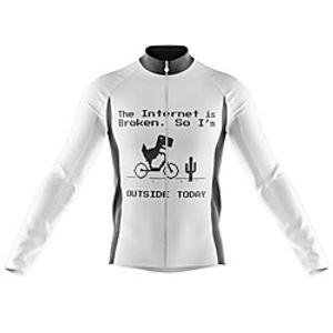 21Grams Men's Long Sleeve Cycling Jersey Spandex White Bike Top Mountain Bike MTB Road Bike Cycling Quick Dry Moisture Wicking Sports Clothing Apparel  Athleisure Lightinthebox