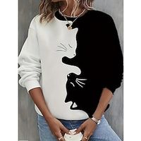 Cat Hoodie Cartoon Manga Anime Graphic Hoodie For Men's Women's Unisex Adults' 3D Print 100% Polyester Party Casual Daily miniinthebox