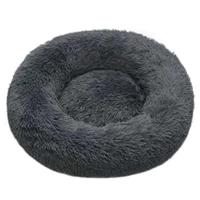 Coco Kindi Soft Plush Round Bed- Dark Grey 60Cm Large