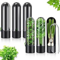 Kitchen Containers, Fresh Herb Saver Pod - Keep Herbs Fresh For Weeks In The Refrigerator - Keeps Cilantro, Mint, Parsley, Asparagus Fresh And Flavorful - Kitchen Storage Cup - Vanilla Keep-Fresh Cup Lightinthebox