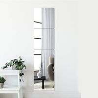 4pcs Square Mirror Surface Wall Sticker Silver Plastic Decorative Mirror Sticker For Home Decor 2222cm miniinthebox - thumbnail