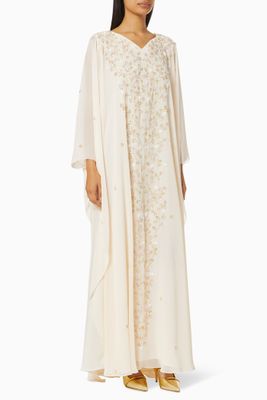 Soft Flowing Kaftan in Hand Beaded Silk Soft Flowing Kaftan in Hand Beaded Silk
