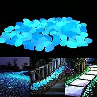 100Pcs Garden Decor Luminous Stones Glow In Dark Decorative Pebbles Pebble Rocks Outdoor Fish Tank Aquarium Decorations miniinthebox - thumbnail