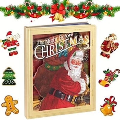 Night Before Christmas Pop-Up Book with Light Sound, Flashlight Santa Set, 3D Illustration Board Book, Christmas Music Storybook Picture Books Lightinthebox Night Before Christmas Pop-Up Book with Light Sound, Flashlight Santa Set, 3D Illustration Board Book, Christmas Music Storybook Picture Books Lightinthebox