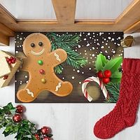 Christmas Door Mat Xmas Welcome Christmas Mat Non-Slip Bath Mat Area Rug Livingroon Rugs Winter Doormat Rubber Back Cartoon Character Door Mat Rugs for Indoor Outdoor miniinthebox - thumbnail
