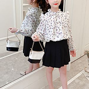 Kids Girls' Clothing Set Long Sleeve White Floral Date Sophisticated Regular miniinthebox
