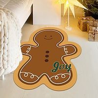 Christmas Gingerbread Man Rug Tree Shape Decorative Carpet Area Rug Living Room Sofa Non Slip Floor Mat Entrance Mat Entrance Foot Mat miniinthebox - thumbnail