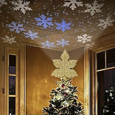 Christmas Tree Projection Light Leaf Style LED Christmas Tree Ceiling Light 3D Magic Rotating LED Lights Christmas Decor Lightinthebox