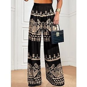 Women's Wide Leg Pants Trousers Black Blue Fashion Casual Daily Wide Leg Full Length Comfort Graphic S M L XL XXL Lightinthebox