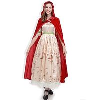 Fairytale Little Red Riding Hood Outfits Women's Movie Cosplay Cosplay Red Dress Cloak Halloween Masquerade Polyester Lightinthebox - thumbnail