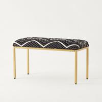 Upholstered Printed Bench - 80x34x45 cms