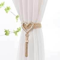 Curtain Tiebacks Zinc Alloy Drapery Holdback with Lengthened Straps Modern Simple Style Curtain Tie Backs Strenchy Wire Rope Curtain Straps for Home Decor Heart Key Lightinthebox - thumbnail