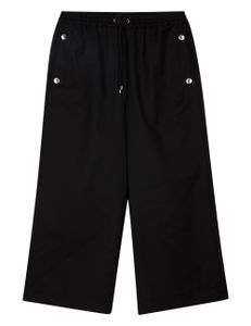 Drawstring Cropped Pants -Black