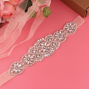 Satin Wedding  Party  Evening Sash With Imitation Pearl  Belt  Appliques Women's Sashes Lightinthebox